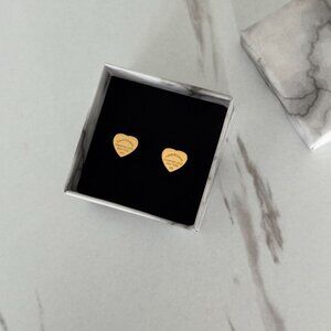 Sku:0237 Gold earrings heart material stainless steel 18 k + in a gift box